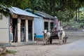 Mingun, Myanmar - Nov 11, 2019: Burmese people near Mingun Pahtodawgyi Paya Royalty Free Stock Photo