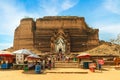 Mingun Pahtodawgyi pagoda, an incomplete monument stupa in Mingun, Myanmar, burma Royalty Free Stock Photo