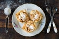 Mini apple pies in plate