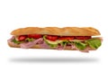 Mini baguette with tomato, salad, cheese and ham Royalty Free Stock Photo