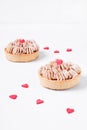 Mini Banoffee pie topped with sugar heart