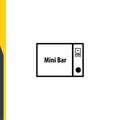 mini bar or fridge in the room. Hotel and hotel service, line icon vector. Web icons