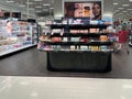 The mini beauty bar with travel size hair care and skin products at a Target store