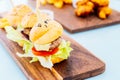 Mini beef hamburger Royalty Free Stock Photo