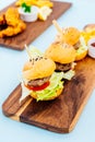 Mini beef hamburger Royalty Free Stock Photo