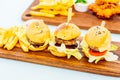 Mini beef hamburger Royalty Free Stock Photo