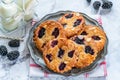 Mini blackberry bakewell tarts Royalty Free Stock Photo