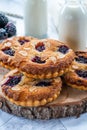 Mini blackberry bakewell tarts Royalty Free Stock Photo