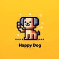 mini blocks vector logo of the happy dog in Vector Royalty Free Stock Photo