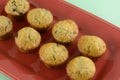 Mini blueberry muffins on brunch plate Royalty Free Stock Photo