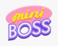 Mini Boss Banner of Kids Design with Colorful Typography. Creative Badge, Label or Symbol for Baby Shower Greeting Card