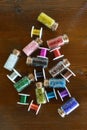 Mini bottles with beads and wire crafts Royalty Free Stock Photo