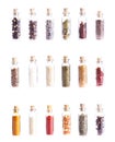 Mini bottles with spices Royalty Free Stock Photo