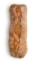 Mini buckwheat baguette with flax seeds isolated on white