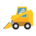 Mini bulldozer with protected windows, skid loader vector Illustration Royalty Free Stock Photo