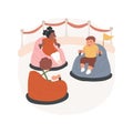 Mini bumper car ride isolated cartoon vector illustration. Royalty Free Stock Photo