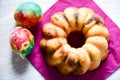 Bundt easter marble cake, easter eggs