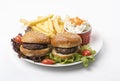 Mini Burgers platter with fried & Salad