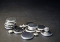Mini button cell batteries Royalty Free Stock Photo