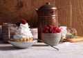 cake basket with meringue cream