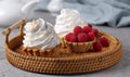 cake basket with meringue cream