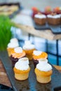 Mini cake with marshmallow and cream Royalty Free Stock Photo
