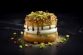 Mini cake pistachio bakery tasty. Generate Ai
