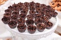 Mini cakes Chocolate on plate Royalty Free Stock Photo