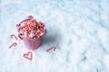 Mini candy canes on white background, Christmas Candy cane Royalty Free Stock Photo