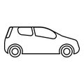 Mini car Compact shape for travel racing icon black color illustration outline