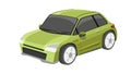 Vector or illustration persepctive view of mini car green color. Royalty Free Stock Photo