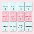 MINI THANK CARDS POSTCARD GOOD LUCK NOTES HELLO THANK YOU MINI CARDS Royalty Free Stock Photo