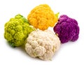 Mini cauliflower. Multi-colored. Purple, yellow, green