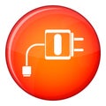 Mini charger icon, flat style