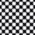 Mini check seamless repeat pattern with hexagons in next-level black and white