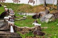 Mini China great wall in Fu Lin Kong temple Royalty Free Stock Photo