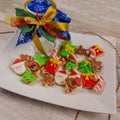 Mini Christmas sugar cookies to festively celebrate the holidays Royalty Free Stock Photo