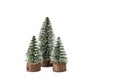 Mini Christmas trees isolated on white background. Royalty Free Stock Photo