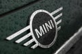 Mini cooper car logo with rain drops