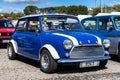 Mini Cooper in montjuic spirit Barcelona circuit car show Royalty Free Stock Photo