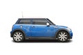 Mini cooper blue isolated