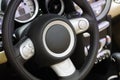 Mini cooper s car steering wheel Royalty Free Stock Photo
