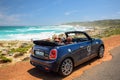 A MINI Cooper S Convertible rental car, owned by The Glen Boutique Hotel in Cape Town Royalty Free Stock Photo