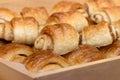 Mini danish rolls in basket Royalty Free Stock Photo