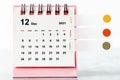 Mini December 2021 desk calendar Royalty Free Stock Photo