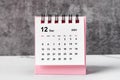 Mini Desk Calendar December 2021 Royalty Free Stock Photo