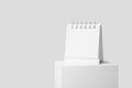 Mini Desk Calendar White Blank 3D Rendering Mockup