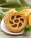 Mini dessert tarts with orange Royalty Free Stock Photo