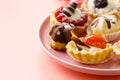 Mini dessert tarts sweet pastries Royalty Free Stock Photo