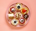 Mini dessert tarts sweet pastries Royalty Free Stock Photo